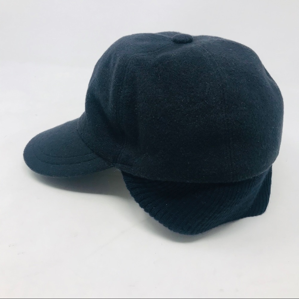 Barney's New York Black Wool Cashmere Driving Hat - Picture 5 of 8